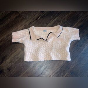 Rachel comey Women's Pink Sweater short sleeve crop top